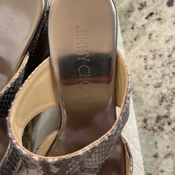 Jimmy Choo T-strap neutral python 35.5 in near perfect condition - Picture 4 of 9
